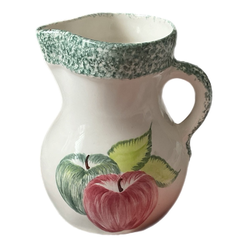 VTG Laurie Gates L.A. Pottery 8” Pitcher Apple Stipple Collectible